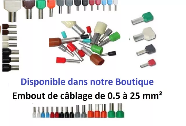 Fil électrique souple VK 0,5 - 0,75 -1 -1,5- 2,5 - 4- 6 -10 -16- 25- 35- 50 mm² 3