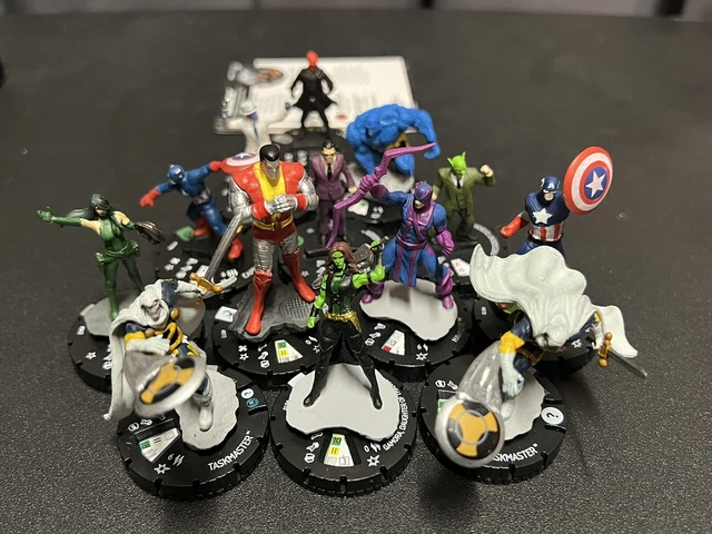 Marvel Heroclix Lot Taskmaster Captain America Gamora Hawkeye Beast w/ cards