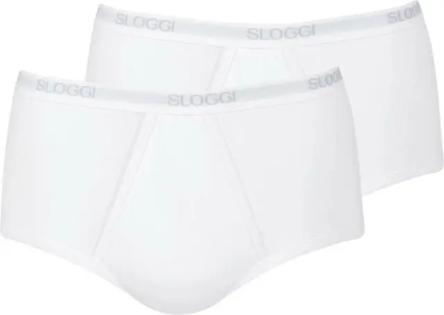 Sloggi Mens Basic Maxi Brief White Grey 2 Pack New Sizes S,M,L,XL,XXL,XXL