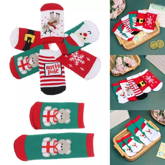 SNOWFLAKE STRIPED TERRY Gift Christmas Socks Baby Girls Cotton Autumn ...
