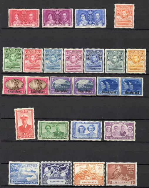 V19)  Basutoland. George Vi. Mounted Mint Stamps