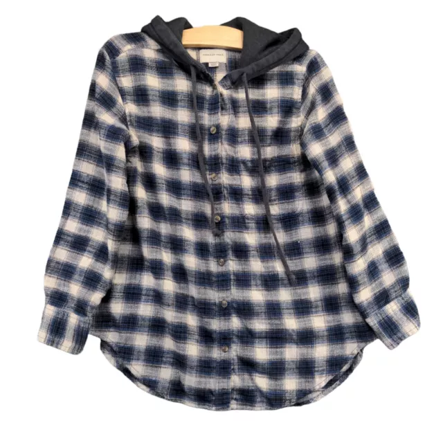 AMERICAN EAGLE MEN'S Button-Up Hooded Flannel Shirt Multi XS Long ...