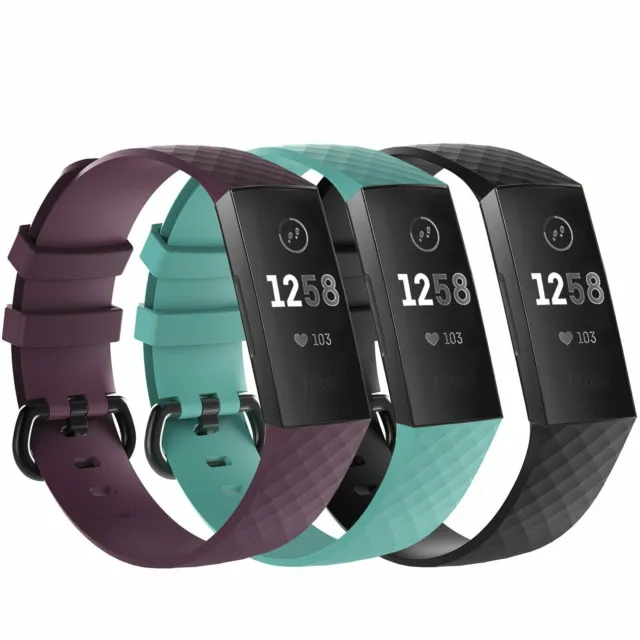 3 Pack Replacement  Band for Fitbit Charge 3  Bracelet Watch Rate Fitness