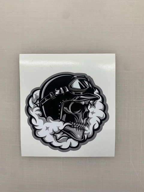 Motorcycle Skull Sticker Harley Davidson Style Tank Helmet Pannier Decal