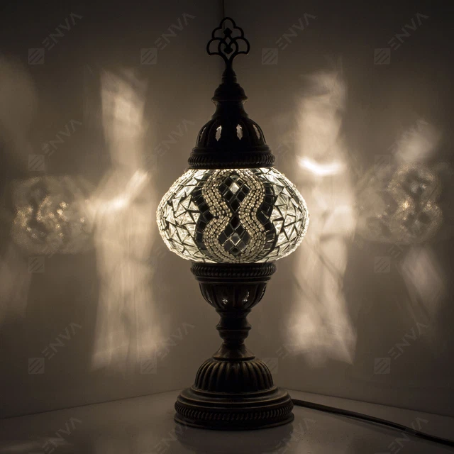 Lampada da comodino scrivania in mosaico Tiffany fatta a mano turco marocchino