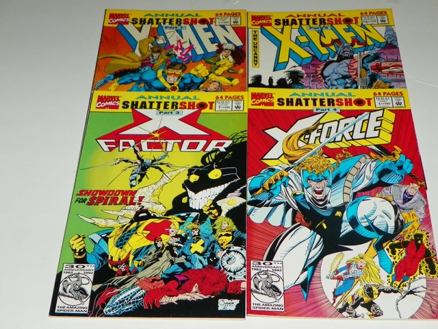 Marvel Comics lot of 4 annuals.Xforce#1,Xfactor#7,Uncanny xmen#16,Xmen#1(1992)VF