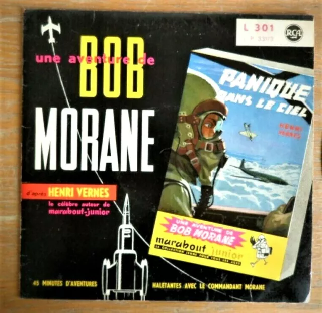 Rare disque BD Année 50 Bob Morane "Panique dans le ciel" Henri Vernes