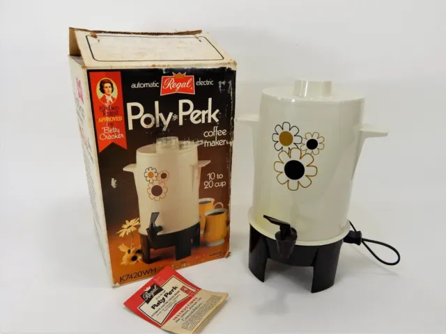 AS NEW Vintage RETRO Red/ Orange Regal Poly Perk 10-20 Cup COFFEE MAKE