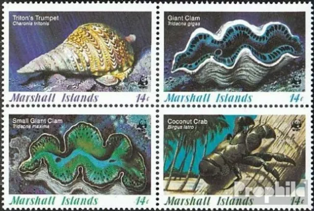 Marshall-Inseln 73-76 Viererblock (completa Edizione) postfrisch 1986 Meeresschn