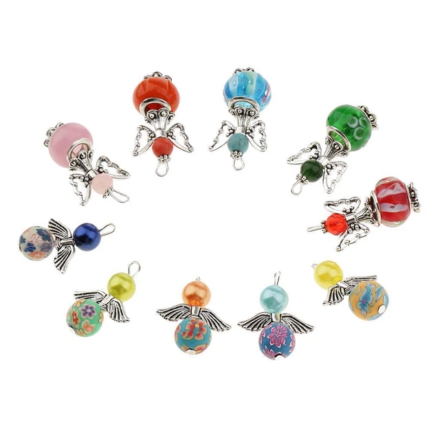 10 Stück Mixed Angel Charms Perle Acryl Perle Anhänger DIY Schmuck
