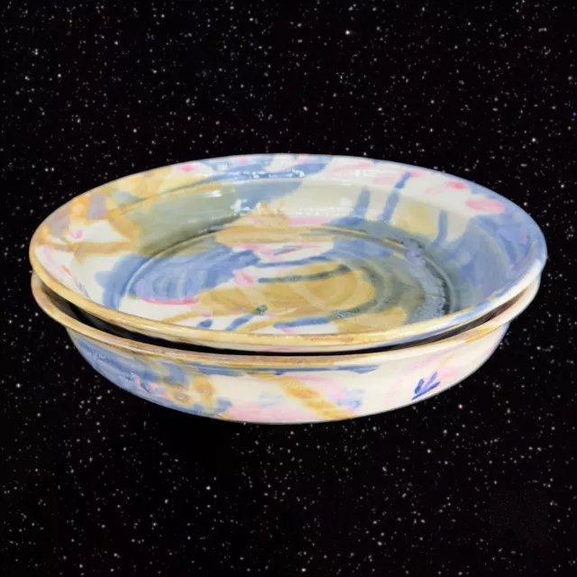 Bailey Brown Studio Art Pottery Bowl Set 2 Made In Canada Stoneware Dishes 1996 3