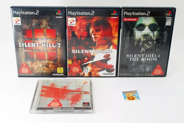 Sony PS1 PS2 Silent Hill 1 2 3 4 w/Case Manual Spine 4games Set Good Japan JP