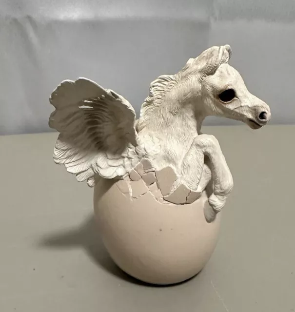 Vintage 1991 Melody Pena Hatching Egg Pegasus Figurine Windstone Edition