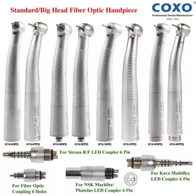 Coxo Dental Fiber Optic LED Standard/Big Head Handpiece Fit KaVo/NSK Coupling UK