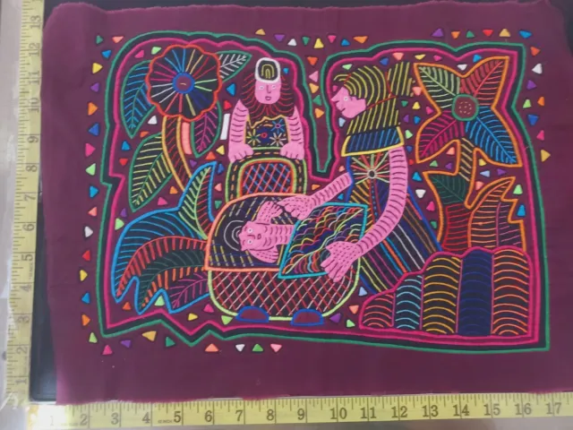 Panama Kuna Mola Folk Art Reverse Applique Embroidery Quilted 1928