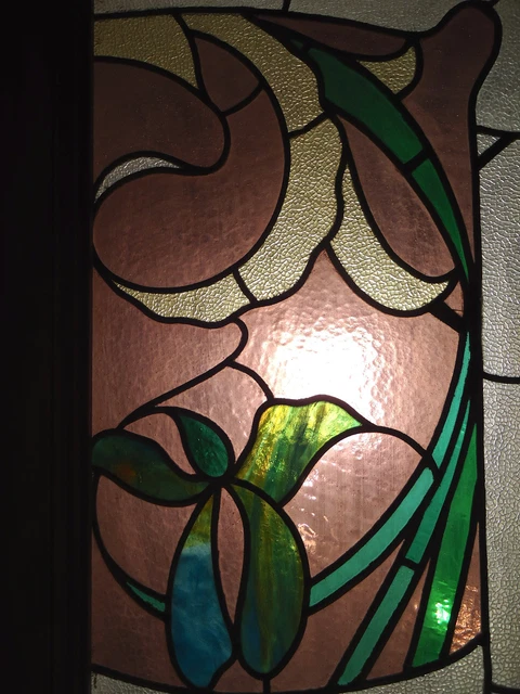 Large Pair of Vintage French Stained Glass Doors (1863)NS 9
