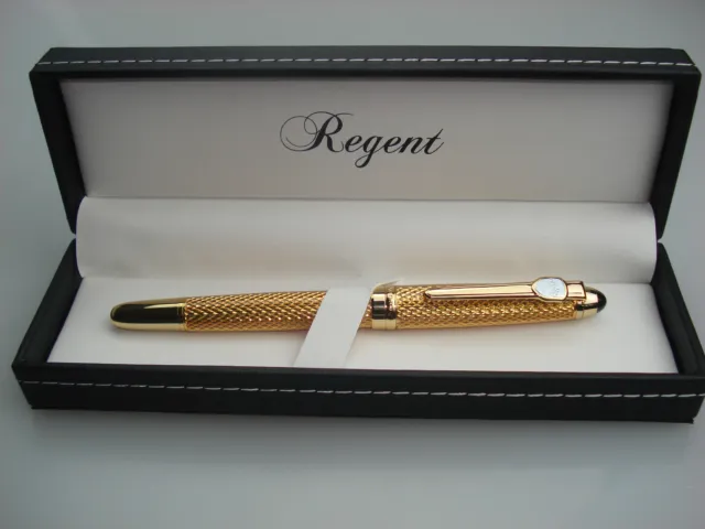 Stylo ROLLER  REGENT  doré avce son coffret 2