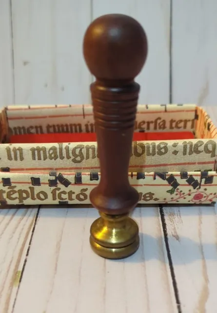 Antique Turned Wood Handle Letter Wax Seal Stamper Stamp Initial Monogram C
