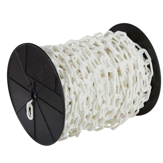 Mr. Chain #8 White 125 Ft. Plastic Chain 50101 Mr. Chain 50101 810001912109