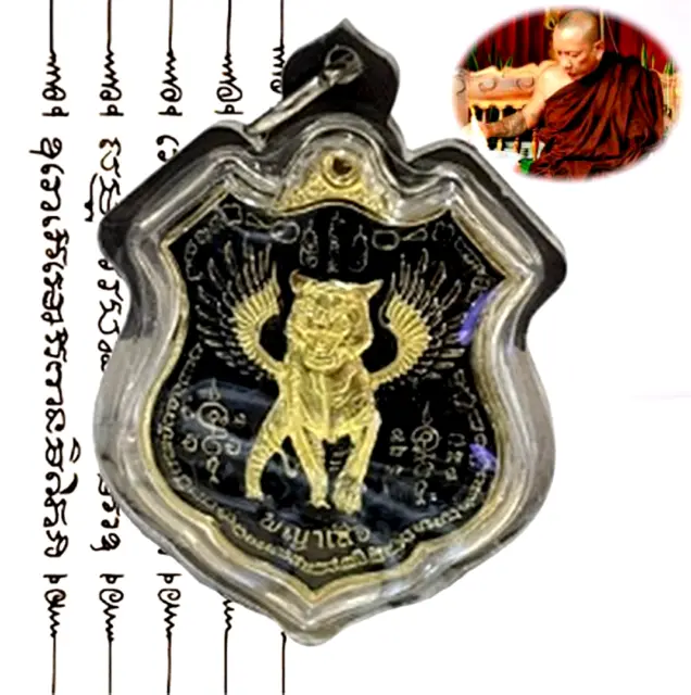 Tigre volant amulette Phra LP Chanai Thai bouddha pendentif Talisman...