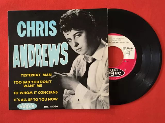 Chris Andrews  Yesterday Man Too Bad Whom Concerns Int18036 Vg+ Vinyle 45T Ep