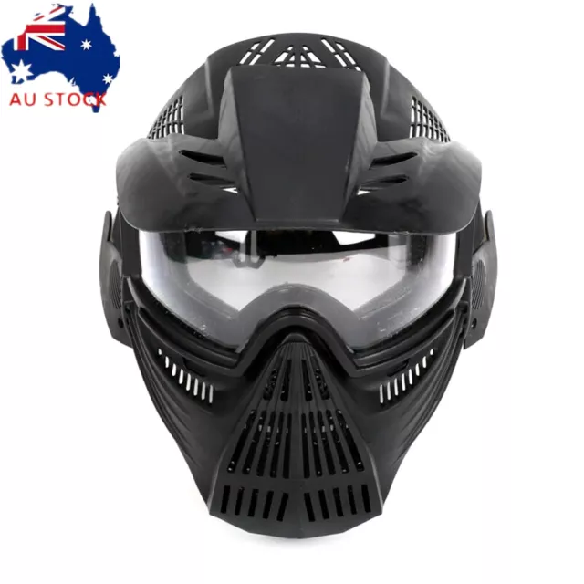 Full Face Tactical Mask w/Goggles Impact Paintball Airsoft Game Outdoor Activity