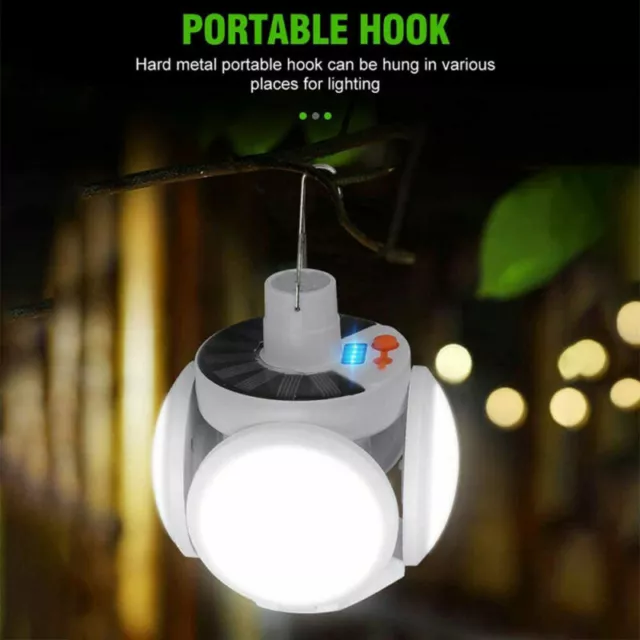 USB Solar Rechargeable Lantern LED Bulb Camping Light Tent Shed Light Night Lamp