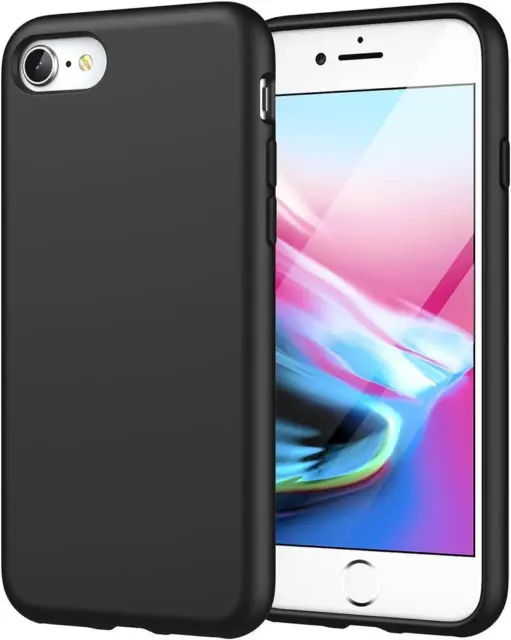 Silicone Case for iPhone SE 2020/8 / 7, 4.7-Inch, Silky-Soft Touch Case, Black