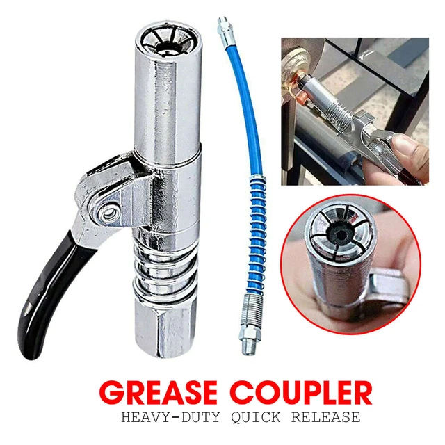 GREASE COUPLER HEAVYDUTY Quick Release Grease Gun Coupler Set 10000PSI