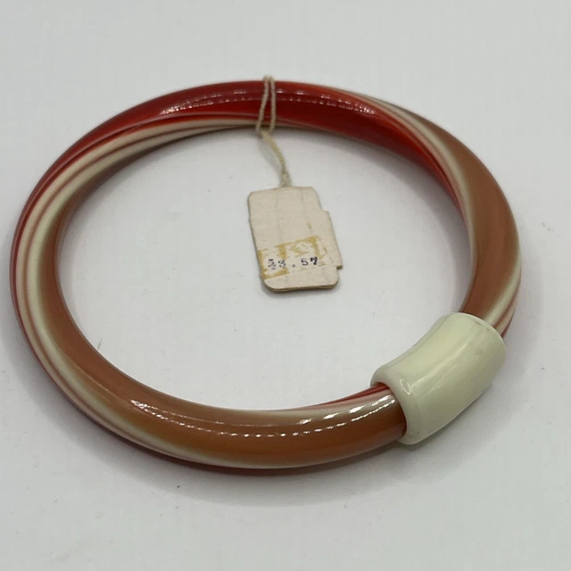 Bracelet Jonc Vintage Léa Stein En Rhodoid - Multicolore, Sans Fermoir, TBE, Art Déco