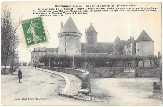 BOURGANEUF 23 Tour de Zizim Prison actuelle dans la Creuse CPA écrite début 1900