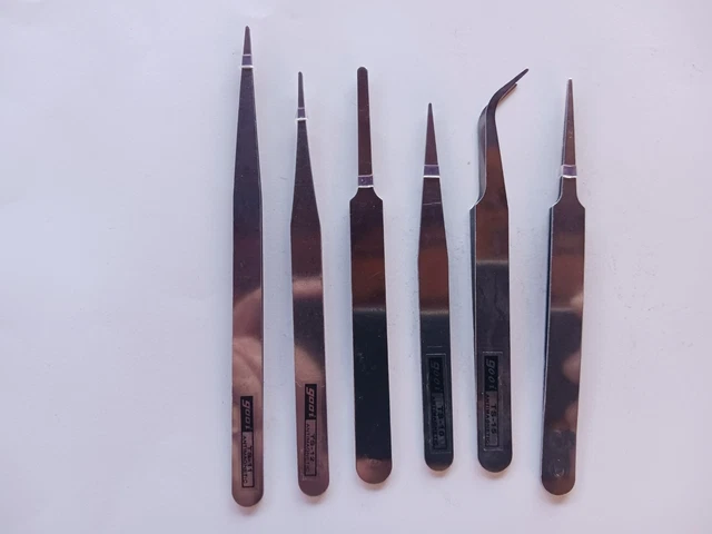 Jeu De 6 Pinces Brucelles De Précision Antistatique - Acier Trempé Anti-corrosion | Pour électronique, Modélisme
