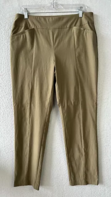 Chico's So Slimming Womens Pants Size 2 Short Beige Pull On Stretch High Rise