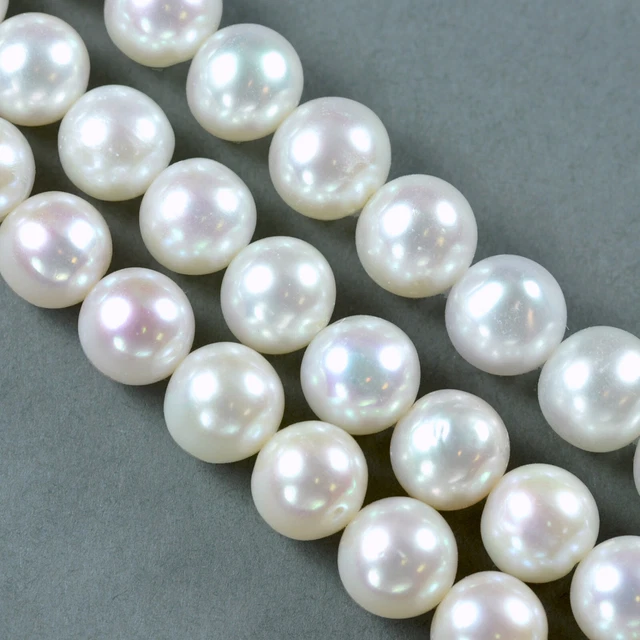 White Round AK Freshwater Loose Pearl Beads for Jewellery Making  Craft A