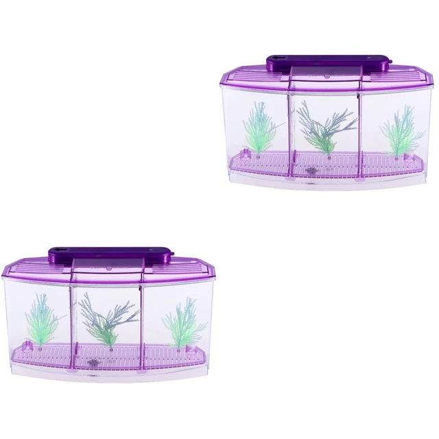 2pcs mini-réservoir de poisson de bureau de bureau auto-nettoyant mini
