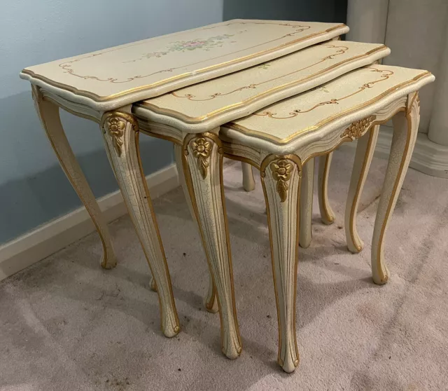 Nest Of 3 Side Tables - Designer Italian Renaissance Retro Neo Classical Style