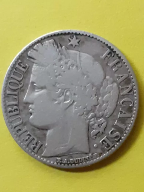 FRANCIA 1 franc 1872 zecca di Bordeaux (Non Comune) argento 2