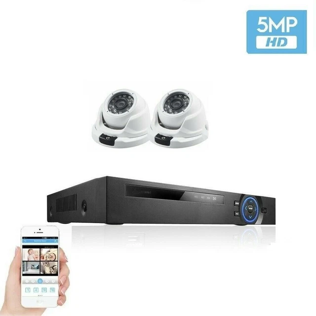 HIKVISION COMPATIBLE 2x5MP DOME ensemble caméra de sécurité blanc avec...