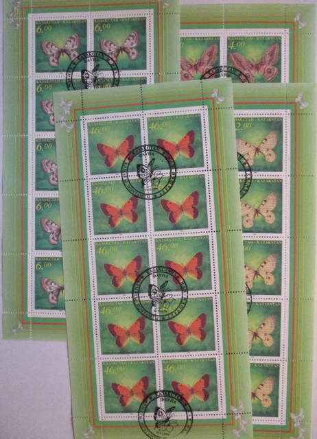 Kasachstan 139-142 Schmetterlinge KB Kleinbogensatz von 1996 gestempelt (A85)