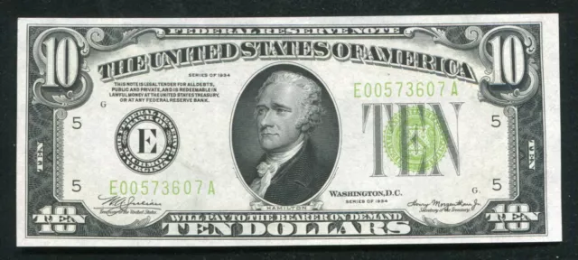 FR 2004-Elgs 1934 $10 FRN LIGHT GREEN SEAL RICHMOND, VA UNCIRCULATED *RARE*