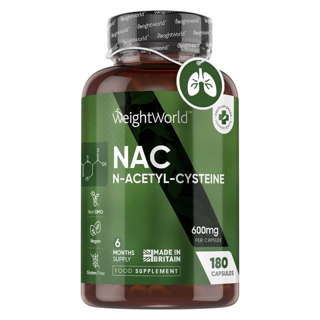 NAC N-ACETYL-CYSTEINE 180 Capsules 600mg Supplement (4 Bottles) £28.00 - View #10