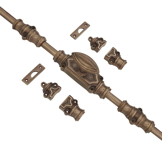 Wardrobe Door Espagnolette Bolt/Cremone Bolt Upto 9 Ft Antique Brass Unlacquered