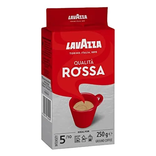 Lavazza Qualita Rossa Arabica and Robusta Medium Roast Ground Coffee 250 g Pa...