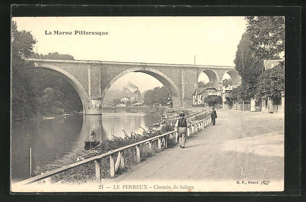 CPA Le Perreux, Chemin de halage, La Marne Pittoresque
