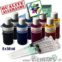 Recharge Kit Encre 8x50ML Couleurs 1er PRIX compatible CANON IX