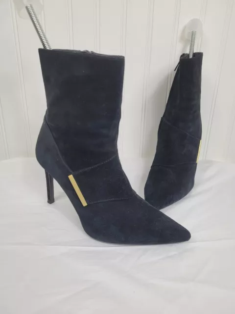 Calvin Klein Black Suede Ankle Boots, Women's Size 7