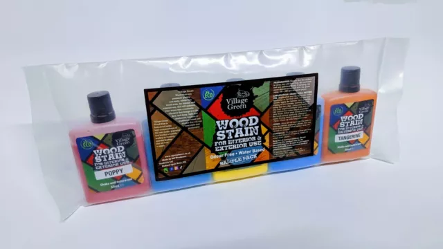 Water Based Wood Stain SAMPLE PACKS. Village Green, for Interior & Exterior Eco