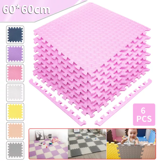 6/12PCS EVA Foam Mat Floor Mats Interlocking Heavy Duty Puzzle Baby Kids Playmat