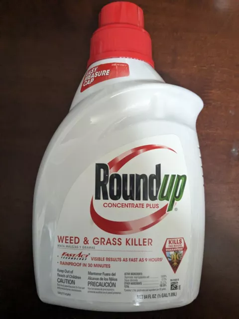Roundup Concentrate Plus Weed and Grass Killer - Easy Measure Cap, 64 Oz