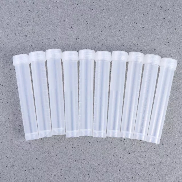 20pcs 10 ml Plastic Test Tubes Vial Seal Container with Scales for